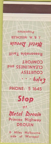 Matchbook Cover - Motel Drouin Austrailia SAMPLE