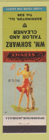 Matchbook Cover - Wm Schwarz Tailor Cleaner Barrington IL pinup