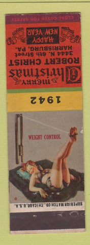 Matchbook Cover - Robert Christ Match Collector Harrisburg PA 1942 pinup