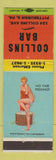 Matchbook Cover - Collins Bar Pittsburgh PA pinup