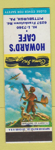 Matchbook Cover - Howard's Cafe Pittsburgh PA