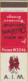 Matchbook Cover - AIM Children's Health Austrialia SAMPLE