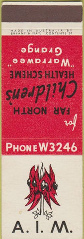 Matchbook Cover - AIM Children's Health Austrialia SAMPLE