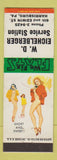 Matchbook Cover - WD Eichelberger Service oil gas Harrisburg PA pinup #1