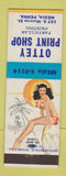 Matchbook Cover - Ottey Print Shop Media PA pinup