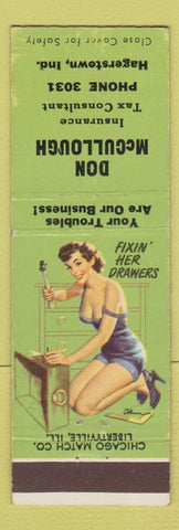 Matchbook Cover - Don McCullough Insurance Hagerstown IN pinup