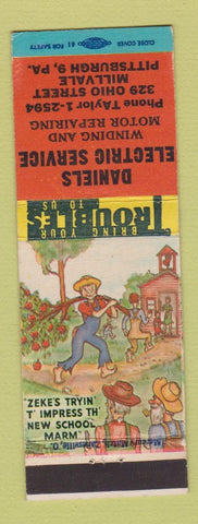 Matchbook Cover - Daniels Electric Pittsburgh PA hillbilly