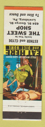 Matchbook Cover - The Sweet Shop Lewisburg PA pinup Hershey's Ice Cream