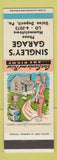 Matchbook Cover - Singley's Garage Union Deposit PA hillbilly