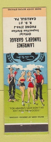 Matchbook Cover - Lawrence Tanger's Garage Carlisle PA hillbilly