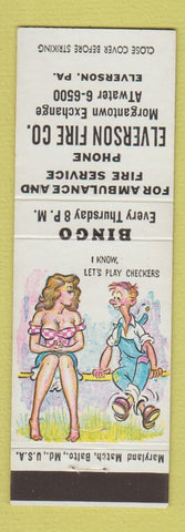 Matchbook Cover - Elverson Fire Company PA hillbilly