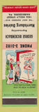 Matchbook Cover - Harrisburg Dairies George Rickenbach PA hillbilly #1