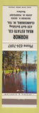 Matchbook Cover - Hornor Real Estate Clarksburg WV