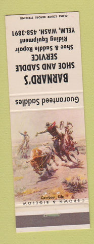 Matchbook Cover - Barnard's Shoe and Saddle Service Yelm WA