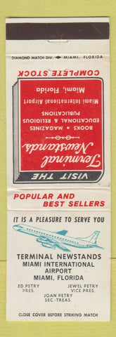 Matchbook Cover - Terminal Newstands Miami FL Airport