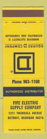 Matchbook Cover - Square D Fife Electric Detroit MI