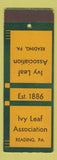 Matchbook Cover - Ivy Leaf Association Reading PA SAMPLE