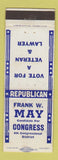 Matchbook Cover - Frank May for Congress WEAR