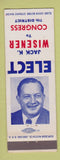 Matchbook Cover - Jack Wisener Congress Election