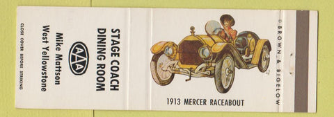 Matchbook Cover - Stage Coach Dining Room West Yellowstone WY