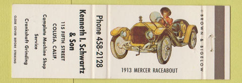 Matchbook Cover - Kenneth Schwartz Machine Shop Colusa CA #1