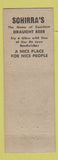 Matchbook Cover - Schirra's Restaurant East Liberty PA