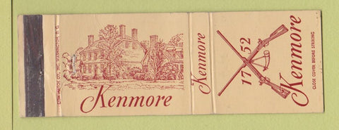 Matchbook Cover - Kenmore Fredericksburg VA Betty Washington