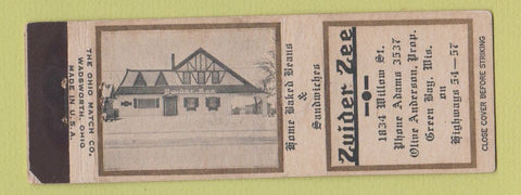 Matchbook Cover - Zuider Zee Green Way WI WEAR