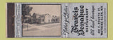 Matchbook Cover - Francis Donahue Restaurant Watkins Glen NY WEAR