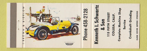 Matchbook Cover - Kenneth Schwartz Machine Shop Colusa CA #1