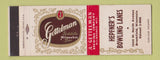 Matchbook Cover - Gettelman Beer Hepfner's Bowling Brookfield WI