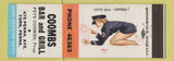 Matchbook Cover - Coombs Bar and Grill York PA pinup