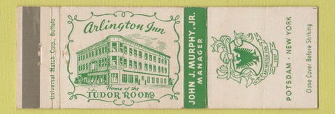 Matchbook Cover - Arlington Inn Potsdam NY WHITE