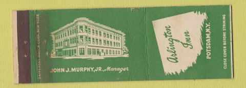 Matchbook Cover - Arlington Inn Potsdam NY GREEN WEAR