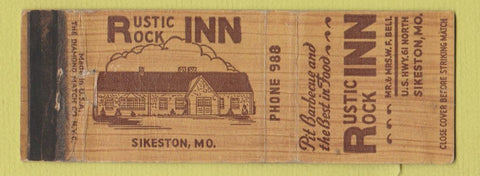 Matchbook Cover - Rustic Rock Inn Sikeston MO WEAR