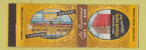 Matchbook Cover - Fowler Hotel Lafayette IN WEAR