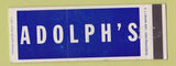 Matchbook Cover - Adolph's Restaurant San Francisco CA Full Length