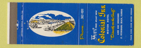Matchbook Cover - Colonial Inn Motor Hotel St Petersburg Beach FL
