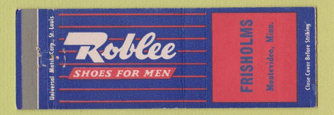 Matchbook Cover - Roblee Men's Shoes Frisholms Montevideo MN