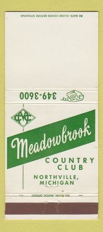 Matchbook Cover - Meadowbrook Country Club Northville MI 30 Strike