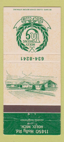 Matchbook Cover - Holly Greens Golf Club Holly MI 30 Strike