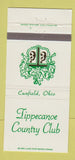 Matchbook Cover - Tippecanoe Country Club Canfield OH 30 Strike