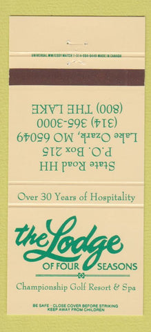 Matchbook Cover - The Lodge of Four Seasons Golf Lake Ozark MO 30 Strike