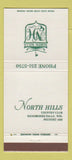 Matchbook Cover - North Hills Country Club Menomonee Falls WI 30 Strike