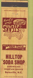 Matchbook Cover - Hilltop Soda Shop Burnsville NC
