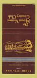 Matchbook Cover - Mount Vernon Country Club Golden Colorado WEAR 30 Strike