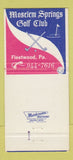 Matchbook Cover - Moselem Springs Golf Club Fleetwood PA 30 Strike