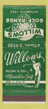 Matchbook Cover - Willows Golf Range Milwaukee WI 30 Strike