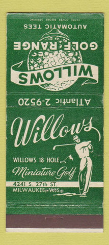 Matchbook Cover - Willows Golf Range Milwaukee WI 30 Strike
