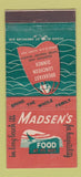 Matchbook Cover - Madsen's Restaurant Long Beach CA 21 Strike Feature